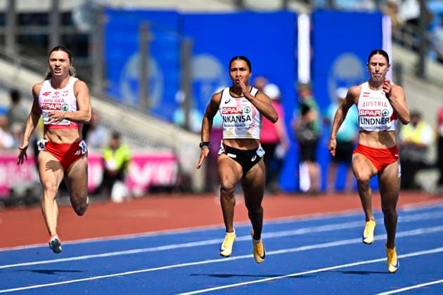 European Athletics Championships Birmingham 2026 - day 1 BIRMINGHAM, ENGLAND - AUGUST 10 : Nkansa Delphine (BEL) in action during the 100m Women Round 1 Heat 3 on day 1 of the Birmingham 2026 European Athletics Championships on August 10, 2026 in Birmingham, England, 10 08 2026 Birmingham ENGLAND  Copyright: xTomasxSiskx