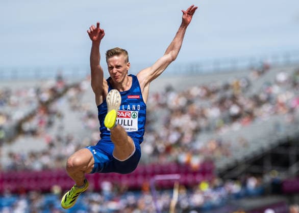 260810 Kristian Pulli of Finland competes in men s long jump during day 1 of the 2026 European Athletics Championships on August 10, 2026 in Birmingham. Photo: Mathias Bergeld BILDBYRAN kod MB MT1064 friidrott athletics friidrett friidrotts-em em friidretts-em 2026 european athletics championships 1 bbeng long jump lengde längdhopp *** August 10, 2026: Kristian Pulli of Finland competes in the men’s long jump during Day 1 of the 2026 European Athletics Championships on August 10, 2026 in Birmingham. Photo by Mathias Bergeld, BILDBYRAN, code MB MT1064. track and field, athletics, friidrett, friidrotts EM, 2026 European Athletics Championships, 1 BBENG, long jump, lengde, längdhopp  Copyright: MATHIASxBERGELD BB260810MB024