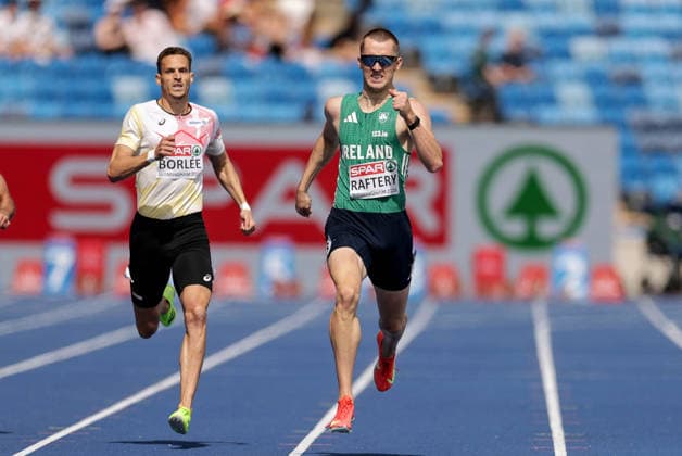 2026 European Athletics Championships, Alexander Stadium, Birmingham, England 10 8 2026 Men™s 400m Round 1 Ireland™s Jack Raftery on his way to finishing 2nd Jack Raftery on his way to finishing 2nd 10 8 2026  Copyright: xx 0U6A4185