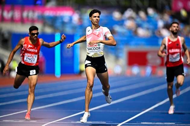 European Athletics Championships Birmingham 2026 - day 1 BIRMINGHAM, ENGLAND - AUGUST 10 : Sacoor Jonathan (BEL) in action during the 400m Qualification Round 1 Heat 3 on day 1 of the Birmingham 2026 European Athletics Championships on August 10, 2026 in Birmingham, England, 10 08 2026 Birmingham ENGLAND  Copyright: xTomasxSiskx