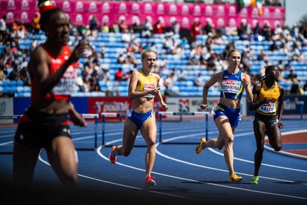 260810 Tilde Bjerager of Sweden competes in women™s 400 meter hurdles qualification during day 1 of the 2026 European Athletics Championships on August 10, 2026 in Birmingham. Photo: Maxim Thore BILDBYRAN kod MT MT1064 friidrott athletics friidrett friidrotts-em em friidretts-em 2026 european athletics championships 1 bbeng hurdles hekk häck sverige *** August 10, 2026: Tilde Bjerager of Sweden competes in the women’s 400-meter hurdles qualifying round on Day 1 of the 2026 European Athletics Championships on August 10, 2026 in Birmingham. Photo by Maxim Thore. BILDBYRAN code MT MT1064 track and field athletics friidrett friidrotts em em friidretts em 2026 European Athletics Championships 1 bbeng hurdles hekk häck Sweden  Copyright: MAXIMxTHORE BB260810MT053