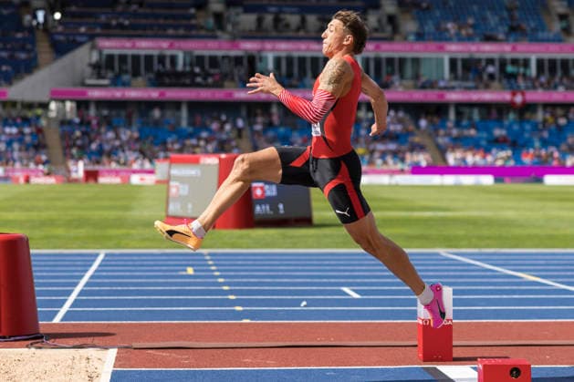 BIRMINGHAM, GREAT BRITAIN - AUGUST 10, 2026 : Simon EHAMMER (SUI Switzerland) competing in the long jump during the European Athletics Championships at Alexander Stadium on August 10, 2026 in Birmingham, Great Britain. Oregon Great Britain Copyright: xAxelxKohringx