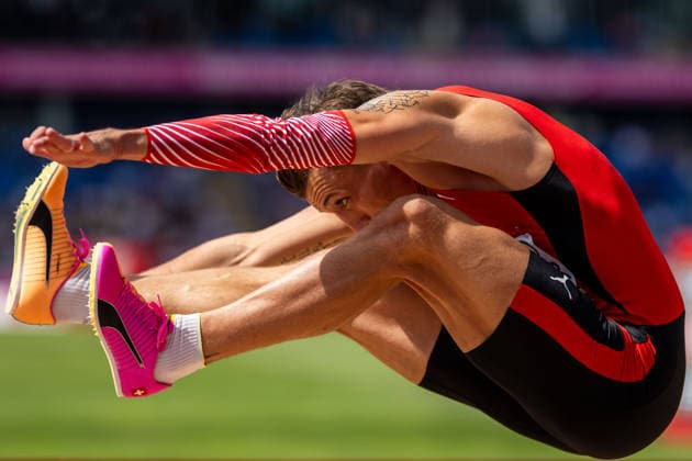260810 Simon Ehammer of Switzerland competes in men s long jump during day 1 of the 2026 European Athletics Championships on August 10, 2026 in Birmingham. Photo: Mathias Bergeld BILDBYRAN kod MB MT1064 friidrott athletics friidrett friidrotts-em em friidretts-em 2026 european athletics championships 1 bbeng long jump lengde längdhopp *** August 10, 2026: Simon Ehammer of Switzerland competes in the men’s long jump during Day 1 of the 2026 European Athletics Championships on August 10, 2026 in Birmingham. Photo by Mathias Bergeld. BILDBYRAN code MB MT1064. track and field, athletics, friidrett, friidrotts EM, 2026 European Athletics Championships, 1 BBENG, long jump, lengde, längdhopp  Copyright: MATHIASxBERGELD BB260810MB058