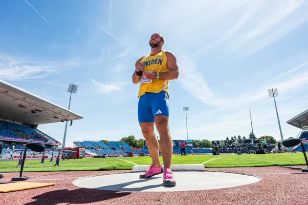 260810 Wictor Petersson of Sweden competes in men s shot put qualification during day 1 of the 2026 European Athletics Championships on August 10, 2026 in Birmingham. Photo: Maxim Thore BILDBYRAN kod MT MT1064 friidrott athletics friidrett friidrotts-em em friidretts-em 2026 european athletics championships 1 bbeng shot put kula kulestot sverige jubel *** August 10, 2026: Wictor Petersson of Sweden competes in the men’s shot put qualifying round on Day 1 of the 2026 European Athletics Championships on August 10, 2026 in Birmingham. Photo by Maxim Thore. BILDBYRAN code MT MT1064. track and field, athletics, friidrett, friidrotts EM, 2026 European Athletics Championships, shot put, Sweden, celebration  Copyright: MAXIMxTHORE BB260810MT078