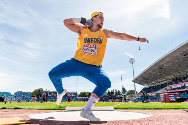 260810 Leo Zikovic of Sweden competes in men s shot put qualification during day 1 of the 2026 European Athletics Championships on August 10, 2026 in Birmingham. Photo: Maxim Thore BILDBYRAN kod MT MT1064 friidrott athletics friidrett friidrotts-em em friidretts-em 2026 european athletics championships 1 bbeng shot put kula kulestot sverige *** August 10, 2026: Leo Zikovic of Sweden competes in the men’s shot put qualifying round on Day 1 of the 2026 European Athletics Championships on August 10, 2026 in Birmingham. Photo by Maxim Thore. BILDBYRAN code MT MT1064 track and field athletics friidrett friidrotts em em friidretts em 2026 European Athletics Championships 1 bbeng shot put kula kulestot Sweden  Copyright: MAXIMxTHORE BB260810MT079