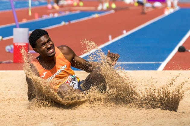 BIRMINGHAM, GREAT BRITAIN - AUGUST 10, 2026 : Lester LESCAY (ESP Spain) competing in the long jump qualification during the European Athletics Championships at Alexander Stadium on August 10, 2026 in Birmingham, Great Britain. Oregon Great Britain Copyright: xAxelxKohringx