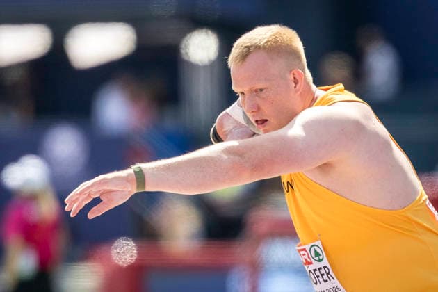 BIRMINGHAM, GREAT BRITAIN - AUGUST 10, 2026 : Eric MAIHÖFER (GER Germany) competing in the shot put during the European Athletics Championships at Alexander Stadium on August 10, 2026 in Birmingham, Great Britain. Oregon Great Britain Copyright: xAxelxKohringx