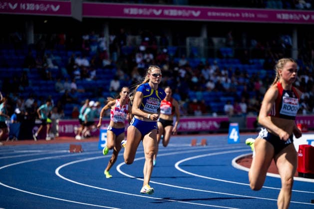 10.08.2026, GBR, Leichtathletik, Europameisterschaft 2026, Morgensession Tag 1, Birmingham Viktoriya Tkachuk ( Ukraine ), 400 Meter Hürden Damen, Vorlauf Birmingham Alexander Stadium England Großbritannien *** August 10, 2026, GBR, Track and Field, 2026 European Championships, Morning Session, Day 1, Birmingham, Viktoriya Tkachuk (Ukraine), Women s 400-meter hurdles, Heats, Birmingham Alexander Stadium, England, Great Britain Copyright: xNordphoto Memmlerx