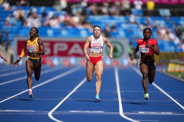 ATHLETICS - European Athletics Championships BIRMINGHAM,ENGLAND,10.AUG.26 - ATHLETICS - European Athletics Championships, 100m, Women. Image shows Isabel Posch (AUT).  GEPAxpictures xRanjithxKumar