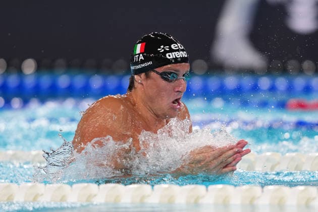 Nicol˜ Martinenghi from Italy at the Swimming European Aquatics Championships Paris 2026, Paris, August 10, 2026 .  Copyright: xGianxMattiaxD Alberto LaPressex