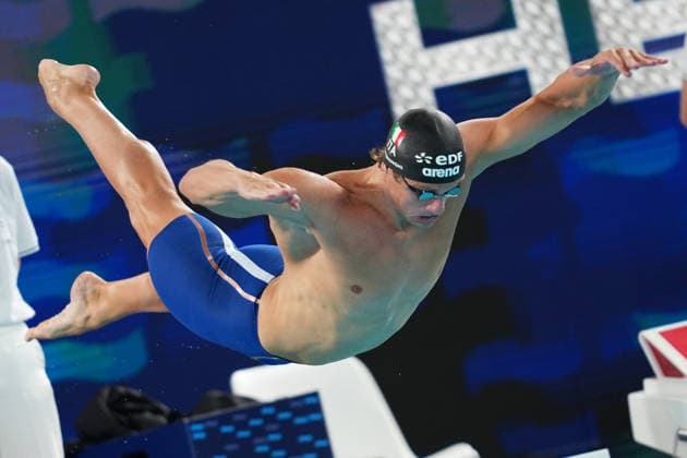 Nicol˜ Martinenghi from Italy at the Swimming European Aquatics Championships Paris 2026, Paris, August 10, 2026 .  Copyright: xGianxMattiaxD Alberto LaPressex
