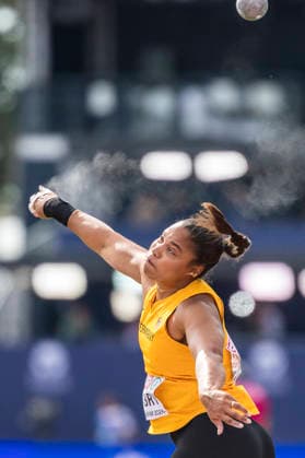 BIRMINGHAM, GREAT BRITAIN - AUGUST 10, 2026 : Yemisi MABRY (GER Germany) during the shot put qualification of the European Athletics Championships at Alexander Stadium on August 10, 2026 in Birmingham, Great Britain. Oregon Great Britain Copyright: xAxelxKohringx