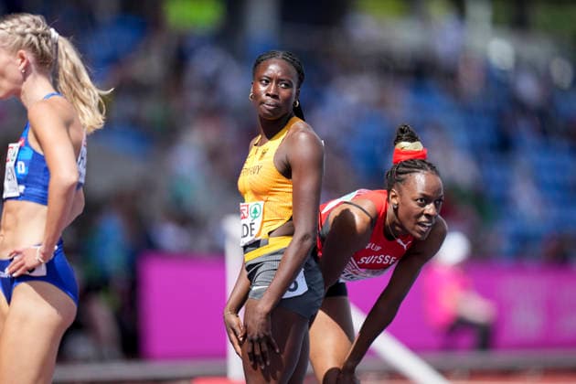 ATHLETICS - European Athletics Championships BIRMINGHAM,ENGLAND,10.AUG.26 - ATHLETICS - European Athletics Championships, 400m hurdles, Women. Image shows Vaness Balde (GER).  GEPAxpictures xRanjithxKumar
