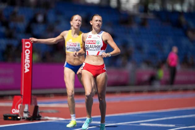 ATHLETICS - European Athletics Championships BIRMINGHAM,ENGLAND,10.AUG.26 - ATHLETICS - European Athletics Championships, 400m hurdles, Women. Image shows Anja Dlauhy (AUT).  GEPAxpictures xRanjithxKumar