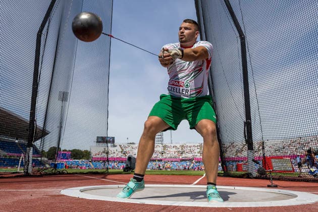 BIRMINGHAM, GREAT BRITAIN - AUGUST 10, 2026 : Gábor CZELLER (HUN Hungary) competing in the hammer throw qualification during the European Athletics Championships at Alexander Stadium on August 10, 2026 in Birmingham, Great Britain. Oregon Great Britain Copyright: xAxelxKohringx