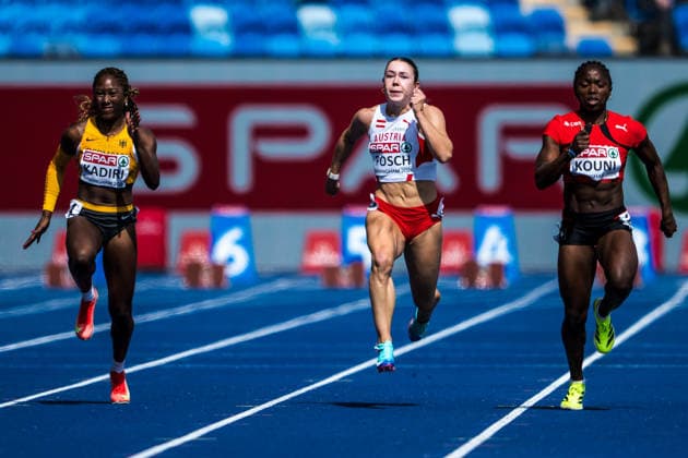 European Athletics Championships; Birmingham, 10.08.2026 BIRMINGHAM, UNITED KINGDOM - AUGUST 10: Isabel Posch (AUT - Austria) competes in the first round of the womens 100 m on August 10, 2026 in Birmingham, United Kingdom. *** European Athletics Championships, Birmingham, August 10, 2026 BIRMINGHAM, UNITED KINGDOM AUGUST 10 Isabel Posch (AUT, Austria) competes in the first round of the women s 100-meter dash on August 10, 2026, in Birmingham, United Kingdom Copyright: xBEAUTIFULxSPORTS UlfxSchillerx