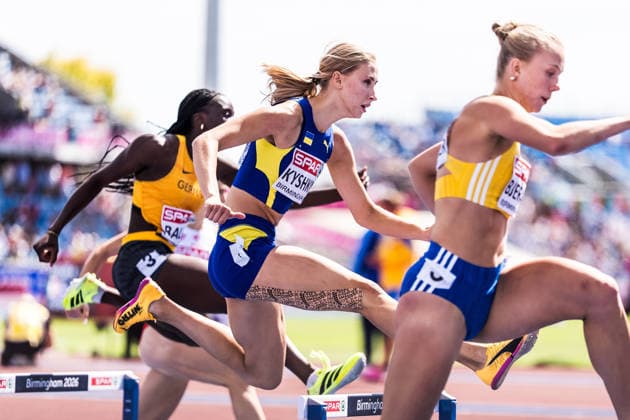 European Athletics Championships; Birmingham, 10.08.2026 BIRMINGHAM, UNITED KINGDOM - AUGUST 10: Alina Kyshkina (UKR - Ukraine) competes in the first round of the womens 400 m hurdles on August 10, 2026 in Birmingham, United Kingdom. *** European Athletics Championships, Birmingham, August 10, 2026 BIRMINGHAM, UNITED KINGDOM, AUGUST 10—Alina Kyshkina (UKR, Ukraine) competes in the first round of the women’s 400-meter hurdles on August 10, 2026, in Birmingham, United Kingdom Copyright: xBEAUTIFULxSPORTS UlfxSchillerx