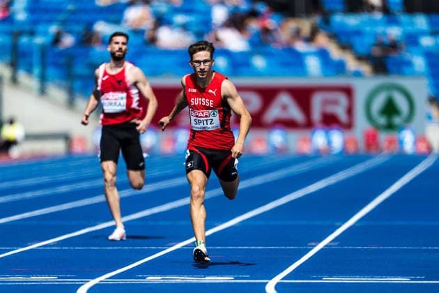 European Athletics Championships; Birmingham, 10.08.2026 BIRMINGHAM, UNITED KINGDOM - AUGUST 10: Lionel Spitz (Switzerland) finishes in the first round of the mens 400 m on August 10, 2026 in Birmingham, United Kingdom. *** European Athletics Championships, Birmingham, August 10, 2026 BIRMINGHAM, UNITED KINGDOM AUGUST 10 Lionel Spitz of Switzerland finishes the first round of the men s 400-meter race on August 10, 2026, in Birmingham, United Kingdom Copyright: xBEAUTIFULxSPORTS UlfxSchillerx