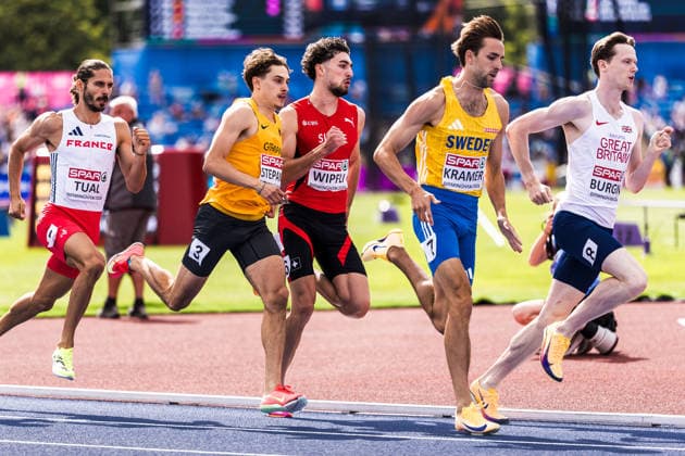 European Athletics Championships; Birmingham, 10.08.2026 BIRMINGHAM, UNITED KINGDOM - AUGUST 10: Alexander Stepanov (GER - Germany) and Ramon Wipfli (Switzerland) compete in the first round of the mens 800 m on August 10, 2026 in Birmingham, United Kingdom. *** European Athletics Championships, Birmingham, August 10, 2026 BIRMINGHAM, UNITED KINGDOM, AUGUST 10—Alexander Stepanov (GER, Germany) and Ramon Wipfli (Switzerland) compete in the first round of the men’s 800 m on August 10, 2026, in Birmingham, United Kingdom Copyright: xBEAUTIFULxSPORTS UlfxSchillerx