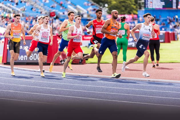 European Athletics Championships; Birmingham, 10.08.2026 BIRMINGHAM, UNITED KINGDOM - AUGUST 10: First round of the mens 800 m, left to right: David Barroso (ESP - Spain), Alex Botterill (GBR - Great Britain), Jan Vukovic (SLO - Slovenia) , Maciej Wyderka (POL - Poland), Ivan Pelizza (Switzerland), Ryan Clarke (NED - Netherlands), Francesco Pernici (ITA - Italy) on August 10, 2026 in Birmingham, United Kingdom. *** European Athletics Championships, Birmingham, August 10, 2026 BIRMINGHAM, UNITED KINGDOM AUGUST 10 First round of the men s 800 m, from left to right: David Barroso (ESP, Spain), Alex Botterill (GBR, Great Britain), Jan Vukovic (SLO) Slovenia, Maciej Wyderka (POL) Poland, Ivan Pelizza (SUI) Switzerland, Ryan Clarke (NED) Netherlands, Francesco Pernici (ITA) Italy on August 10, 2026, in Birmingham, United Kingdom Copyright: xBEAUTIFULxSPORTS UlfxSchillerx