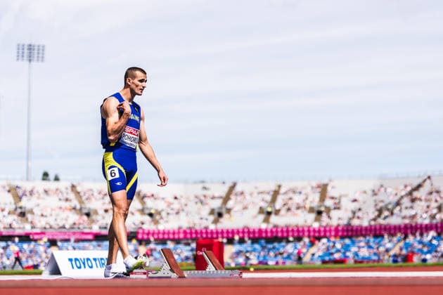 European Athletics Championships; Birmingham, 10.08.2026 BIRMINGHAM, UNITED KINGDOM - AUGUST 10: Oleksandr Pohorilko (UKR - Ukraine) during the first round of the mens 400 m on August 10, 2026 in Birmingham, United Kingdom. *** European Athletics Championships, Birmingham, August 10, 2026 BIRMINGHAM, UNITED KINGDOM AUGUST 10 Oleksandr Pohorilko (UKR, Ukraine) during the first round of the men s 400-meter race on August 10, 2026, in Birmingham, United Kingdom Copyright: xBEAUTIFULxSPORTS UlfxSchillerx