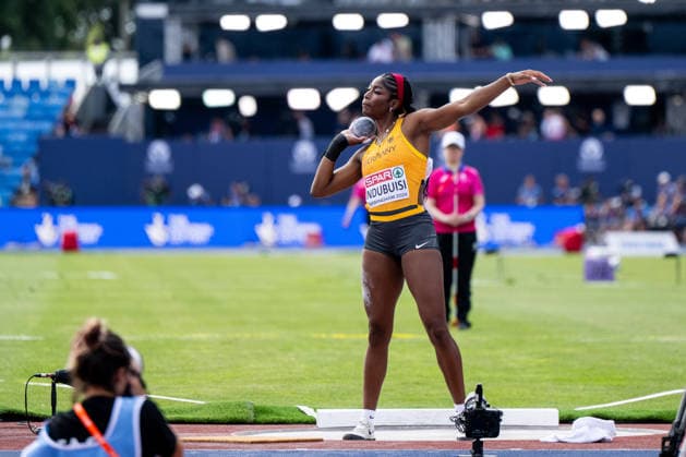 10.08.2026, GBR, Leichtathletik, Europameisterschaft 2026, Morgensession Tag 1, Birmingham Nina Chioma Ndubuisi ( Deutschland ), Kugelstoßen Damen, Qualifikation Birmingham Alexander Stadium England Großbritannien *** August 10, 2026, GBR, Track and Field, 2026 European Championships, Morning Session, Day 1, Birmingham Nina Chioma Ndubuisi (Germany), Women s Shot Put, Qualifying Round, Alexander Stadium, Birmingham, England, Great Britain Copyright: xNordphoto Memmlerx