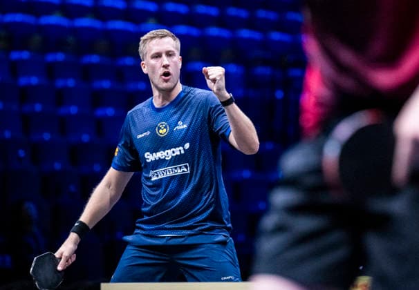 MALMÖ 2026-08-10 Sweden s Mattias Karlsson celebrates after winning a point in the match against Jonathan Groth of Denmark in the first round of the men s singles at the Europe Smash Sweden 2026 Table tennis, Tischtennis tournament at Malmö Arena in Malmö, Sweden, on August 10, 2026. MALMÖ SWEDEN x50090x *** MALMÖ, August 10, 2026—Sweden’s Mattias Karlsson celebrates after winning a point in his match against Jonathan Groth of Denmark in the first round of the men’s singles at the Europe Smash Sweden 2026 table tennis tournament at Malmö Arena in Malmö, Sweden, on August 10, 2026 MALMÖ SWEDEN x50090x  Copyright: xJohanxNilssonx xTTx EUROPE SMASH SWEDEN 2026