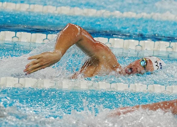 10 Aout European Aquatics Championships Paris 2026 GUEST of France During the heats 4X200M Freestyle at the European Swimming Championships at the Greater Paris Metropolis Olympic Aquatics Centre in Paris (France) on August 10, 2026.Credit Laurent Lairys parisFrance  Copyright: xLaurentxLairysx