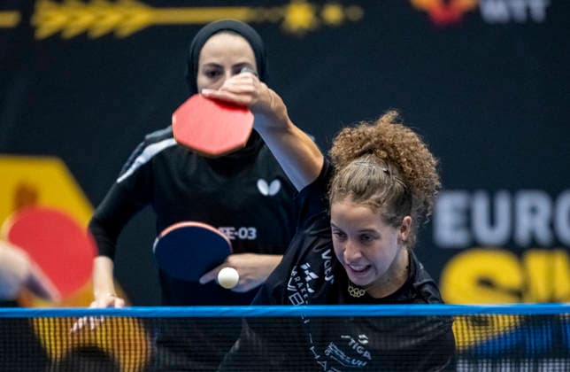 Egypt s Hana Goda paired with Dina Meshref in the match against Germany s Nina Mittelham and Australia s Yangzi Liu in the first round of the women s doubles tournament of the Europe Smash Sweden 2026 Table tennis, Tischtennis tournament at Baltiska Hallen in Malmö, Sweden, on August 10, 2026. MALMÖ SWEDEN x50090x *** Egypt s Hana Goda teamed up with Dina Meshref to face Germany s Nina Mittelham and Australia s Yangzi Liu in the first round of the women s doubles tournament at the Europe Smash Sweden 2026 table tennis tournament at Baltiska Hallen in Malmö, Sweden, on August 10, 2026 MALMÖ SWEDEN x50090x  Copyright: xJohanxNilssonx xTTx EUROPE SMASH SWEDEN 2026