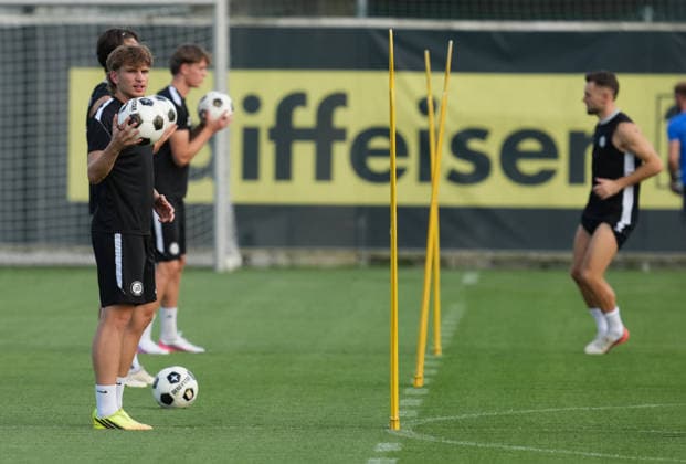 SOCCER - UEFA CL, Sturm vs Fenerbahce GRAZ,AUSTRIA,10.AUG.26 - SOCCER - UEFA Champions League, qualification, Sturm Graz vs Fenerbahce Istanbul, preview, training Sturm. Image shows Gabriel Haider (Sturm).  GEPAxpictures xMichaelxRiedler