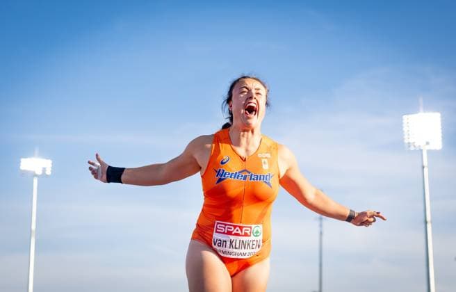 BIRMINGHAM - Jorinde van Klinken during the shot put final at the European Athletics Championships. It is the first time the European Championships are being held in Great Britain. IRIS VAN DEN BROEK ANP xVIxANPxSportx xxANPxIVx 565232950 originalFilename: 565232950.jpg