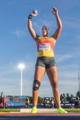 BIRMINGHAM, GREAT BRITAIN - AUGUST 10, 2026 : Yemisi MABRY (GER Germany) competing in the shop put final during the European Athletics Championships at Alexander Stadium on August 10, 2026 in Birmingham, Great Britain. Oregon Great Britain Copyright: xAxelxKohringx