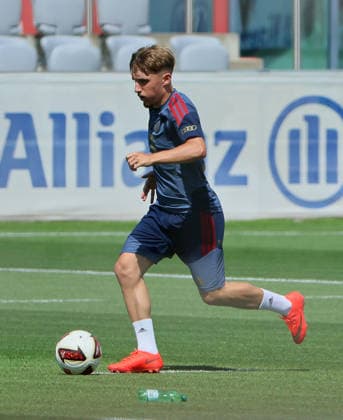 10.08.2026, FC Bayern Training , Saebenerstrasse Muenchen, Fussball, im Bild: Lennart Karl (FC Bayern Muenchen) *** August 10, 2026, FC Bayern Training, Saebenerstrasse, Munich, Soccer, Sports, Pictured: Lennart Karl, FC Bayern Munich
