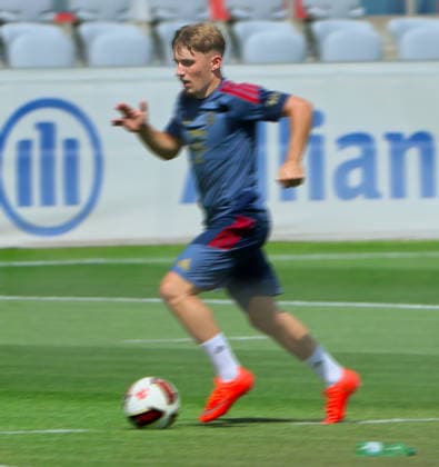 10.08.2026, FC Bayern Training , Saebenerstrasse Muenchen, Fussball, im Bild: Lennart Karl (FC Bayern Muenchen) *** August 10, 2026, FC Bayern Training, Saebenerstrasse, Munich, Soccer, Sports, Pictured: Lennart Karl, FC Bayern Munich