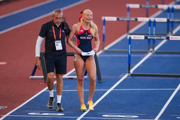EM i friidrett utendors 2026 - Dag 1 Birmingham, England 20260810. Lovise Skarbovik Andresen in the women s 100 meter hurdles trial during the European Athletics Championships 2026 at Alexander Stadium in Birmingham on Monday. Photo: Beate Oma Dahle NTB Birmingham England EDITORIAL USE ONLY. RESTRICTED USE FOR BETTING COMPANIES Ref:_SPOessTV0LZvQQ.jpg *** 2026 European Outdoor Athletics Championships, Day 1, Birmingham, England, August 10, 2026. Lovise Skarbovik Andresen in the women’s 100-meter hurdles trial during the 2026 European Athletics Championships at Alexander Stadium in Birmingham on Monday. Photo: Beate Oma Dahle, NTB, Birmingham, England. EDITORIAL USE ONLY. RESTRICTED USE FOR BETTING. COMCOMPANIES  Copyright: xBeatexOmaxDahlex xNTBx
