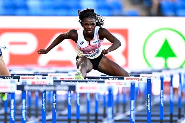 European Athletics Championships Birmingham 2026 - day 1 BIRMINGHAM, ENGLAND - AUGUST 10 : Ndjip-Nyemeck Yanla (BEL) in action during the100m Hurdles qualifiers on day 1 of the Birmingham 2026 European Athletics Championships on August 10, 2026 in Birmingham, England, 10 08 2026 Birmingham ENGLAND  Copyright: xTomasxSiskx
