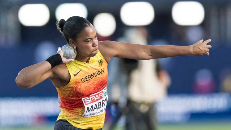 BIRMINGHAM, GREAT BRITAIN - AUGUST 10, 2026 : Yemisi MABRY (GER Germany) competing in the shop put final during the European Athletics Championships at Alexander Stadium on August 10, 2026 in Birmingham, Great Britain. Oregon Great Britain Copyright: xAxelxKohringx