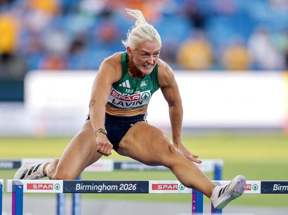 2026 European Athletics Championships, Alexander Stadium, Birmingham, England 10 8 2026 Women™s 100m Hurdles Heat 2 Ireland™s Sarah Lavin on her way to finishing sixth Sarah Lavin on her way to finishing sixth 10 8 2026  Copyright: xx 0U6A4850