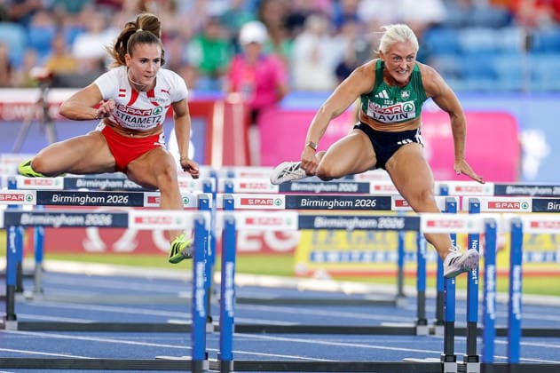 2026 European Athletics Championships, Alexander Stadium, Birmingham, England 10 8 2026 Women™s 100m Hurdles Heat 2 Ireland™s Sarah Lavin on her way to finishing sixth Sarah Lavin on her way to finishing sixth 10 8 2026  Copyright: xx 0U6A4852