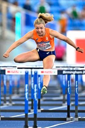 European Athletics Championships Birmingham 2026 - day 1 BIRMINGHAM, ENGLAND - AUGUST 10 : Groot Mira 8NED) in action during the100m Hurdles qualifiers on day 1 of the Birmingham 2026 European Athletics Championships on August 10, 2026 in Birmingham, England, 10 08 2026 Birmingham ENGLAND  Copyright: xTomasxSiskx