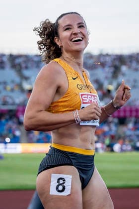 BIRMINGHAM, GREAT BRITAIN - AUGUST 10, 2026 : Rosina SCHNEIDER (GER Germany) competing in the 100m hurdles during the European Athletics Championships at Alexander Stadium on August 10, 2026 in Birmingham, Great Britain. Nordrhein-Westfalen Great Britain Copyright: xLeahxKohringx