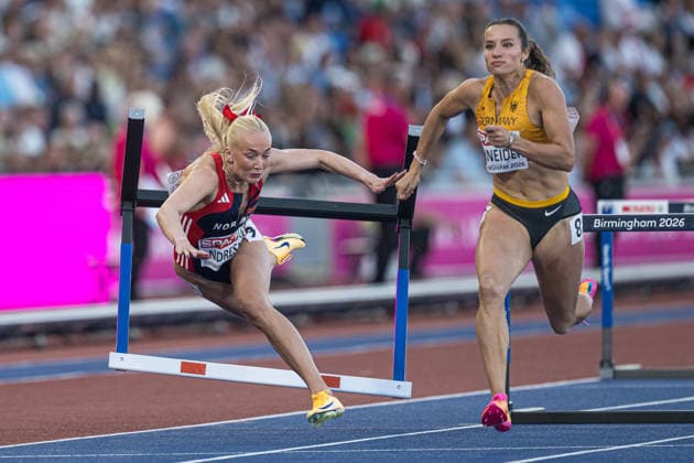 260810 Lovise Skarbovik Andresen of Norway competes in women™s 100 meter hurdles during day 1 of the 2026 European Athletics Championships on August 10, 2026 in Birmingham. Photo: Mathias Bergeld BILDBYRAN kod MB MT1064 friidrott athletics friidrett friidrotts-em em friidretts-em 2026 european athletics championships 1 bbeng dam damer women norge hurdles hekk häck *** August 10, 2026: Lovise Skarbovik Andresen of Norway competes in the women’s 100-meter hurdles during Day 1 of the 2026 European Athletics Championships on August 10, 2026 in Birmingham. Photo by Mathias Bergeld. BILDBYRAN code MB MT1064. track and field athletics friidrett friidrotts em em friidretts em 2026 European Athletics Championships 1 bbeng women Norway hurdles  Copyright: MATHIASxBERGELD BB260810MB089