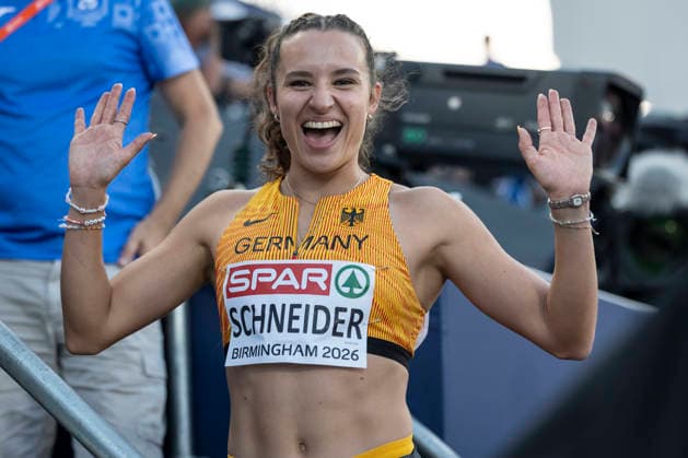 BIRMINGHAM, GREAT BRITAIN - AUGUST 10, 2026 : Rosina SCHNEIDER (GER Germany) competing in the 100m hurdles during the European Athletics Championships at Alexander Stadium on August 10, 2026 in Birmingham, Great Britain. Nordrhein-Westfalen Great Britain Copyright: xLeahxKohringx