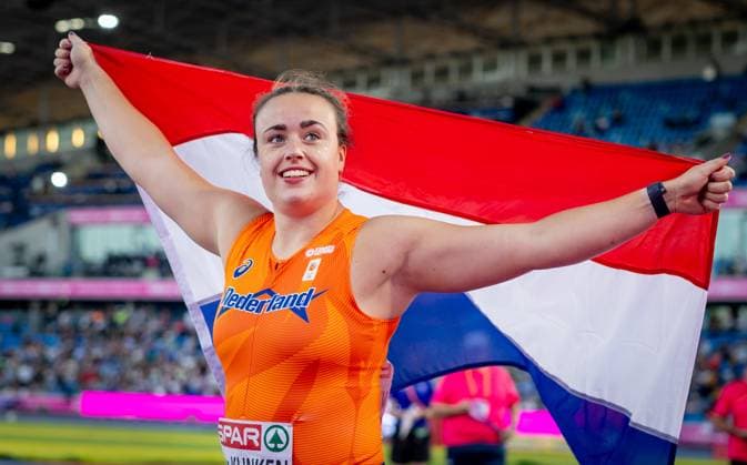 BIRMINGHAM - Jorinde van Klinken wins silver in the shot put final at the European Athletics Championships. It is the first time the European Championships are being held in Great Britain. IRIS VAN DEN BROEK ANP xVIxANPxSportx xxANPxIVx 565234779 originalFilename: 565234779.jpg