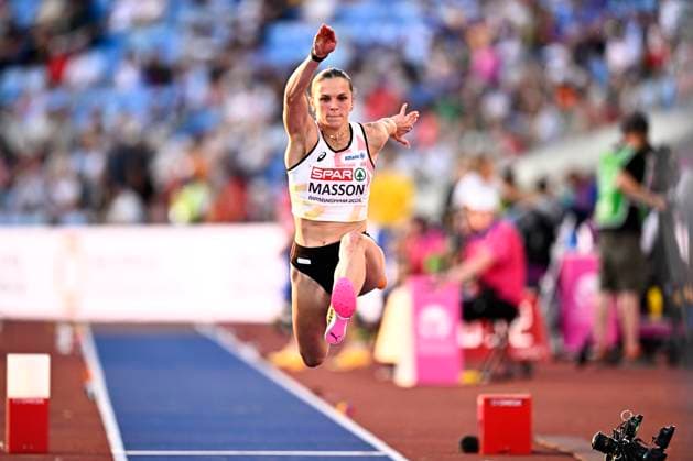 European Athletics Championships Birmingham 2026 - day 1 BIRMINGHAM, ENGLAND - AUGUST 10 : Masson Ilona (BEL) in action during the triple jump qualifiers on day 1 of the Birmingham 2026 European Athletics Championships on August 10, 2026 in Birmingham, England, 10 08 2026 Birmingham ENGLAND  Copyright: xTomasxSiskx