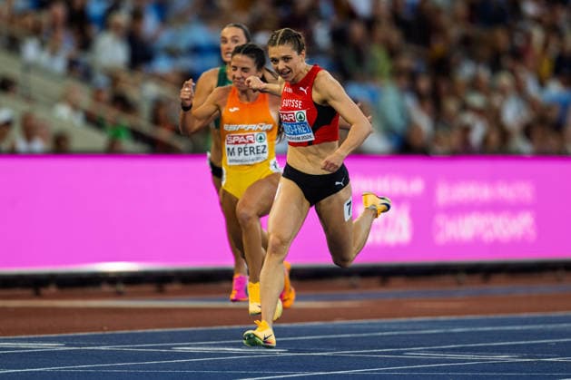 BIRMINGHAM, UNITED KINGDOM - AUGUST 10: GÃ raldine Di Tizio-Frey of Switzerland competes in the Women s 100m during the European Athletics Championships at Alexander Stadium on August 10, 2026 in Birmingham, United Kingdom. England United Kingdom Copyright: xBEAUTIFULxSPORTS TobiasxLacknerx