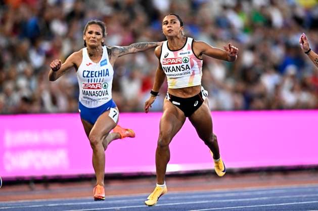 European Athletics Championships Birmingham 2026 - day 1 BIRMINGHAM, ENGLAND - AUGUST 10 : Nkansa Delphine (BEL) in action during the 100m semi-final on day 1 of the Birmingham 2026 European Athletics Championships on August 10, 2026 in Birmingham, England, 10 08 2026 Birmingham ENGLAND  Copyright: xTomasxSiskx