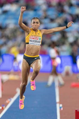 BIRMINGHAM, GREAT BRITAIN - AUGUST 10, 2026 : Ruth HILDEBRAND (GER Germany) competes in the triple jump qualification during the European Athletics Championships at Alexander Stadium on August 10, 2026 in Birmingham, Great Britain. Oregon Great Britain Copyright: xAxelxKohringx