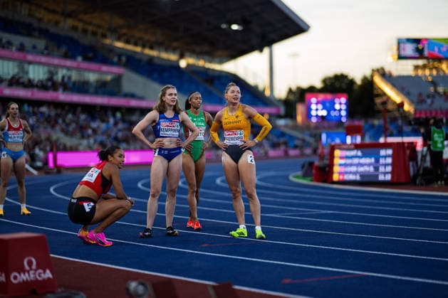 BIRMINGHAM, UNITED KINGDOM - AUGUST 10: Gina Lückenkemper of Germany competes in the Women s 100m during the European Athletics Championships at Alexander Stadium on August 10, 2026 in Birmingham, United Kingdom. England United Kingdom Copyright: xBEAUTIFULxSPORTS TobiasxLacknerx