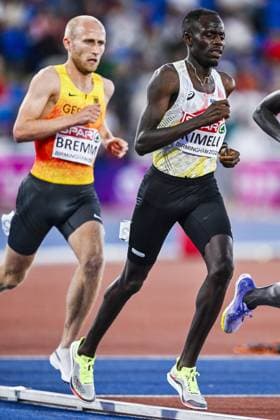 Belgian athlete Isaac Kimeli pictured in action during the men s 5000m race at the European Athletics Championships (August 10-18) in Birmingham, United Kingdom, on Monday 10 August 2026. ERICxLALMAND  x183107756x
